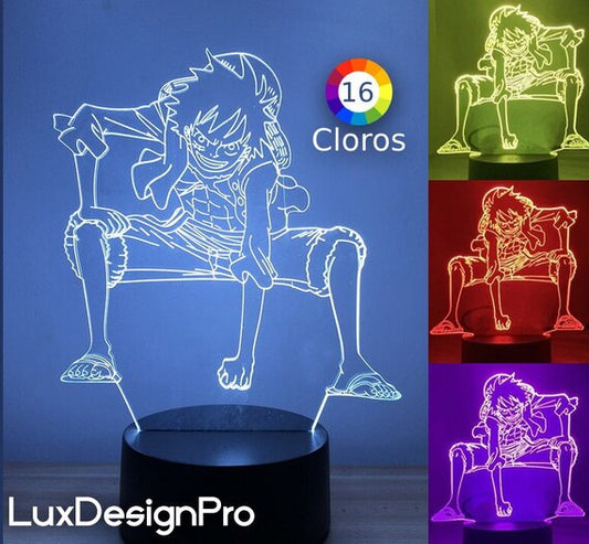 Lámpara LED, Luffy, One Piece, Anime, Decoración temática, Iluminación, Decoración del hogar, Accesorios de anime, Decoración de habitación, Coleccionables de "One Piece", USB, Pilas, Envíos rápidos, Decoración pirata, Merchandising de anime, Regalos para fans de "One Piece", Decoración de sala de estar