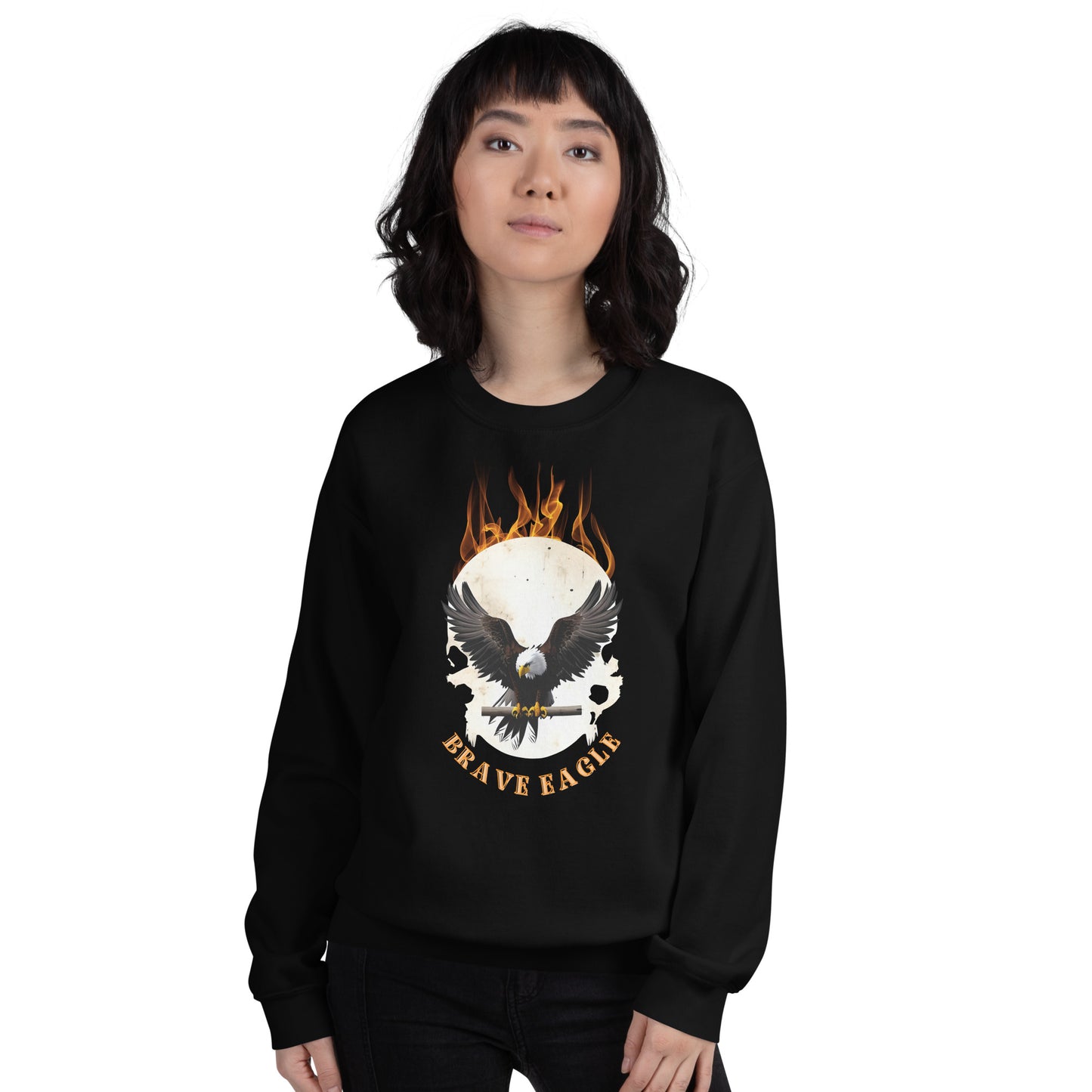 ÁGUILA VALIENTE CALAVERA Y FUEGO Sudadera unisex