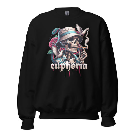 Euphoria, Calavera, Sudadera, Moda, Estilo, Surfero, RopaUrbana, Arte, Diseño, Exclusivo, Original, Streetwear, Tatuaje, Hawaiana, Serpiente