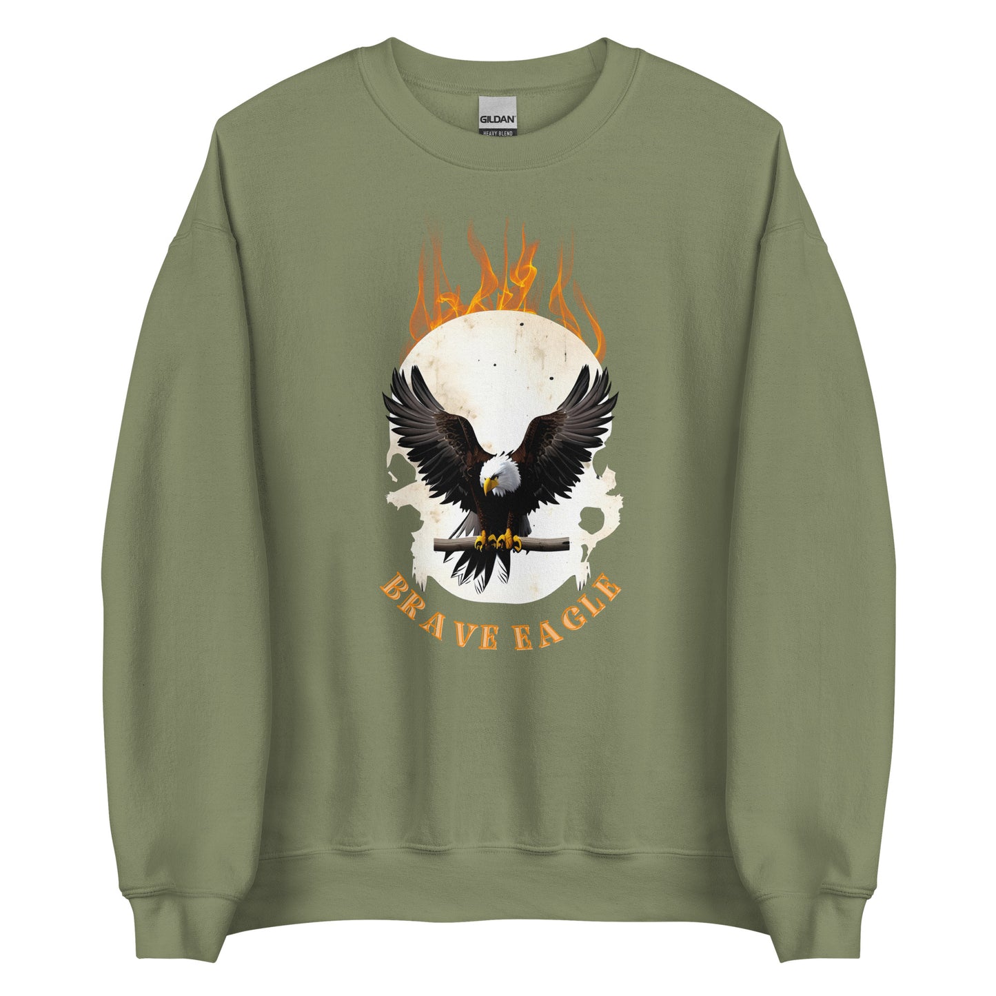 ÁGUILA VALIENTE CALAVERA Y FUEGO Sudadera unisex