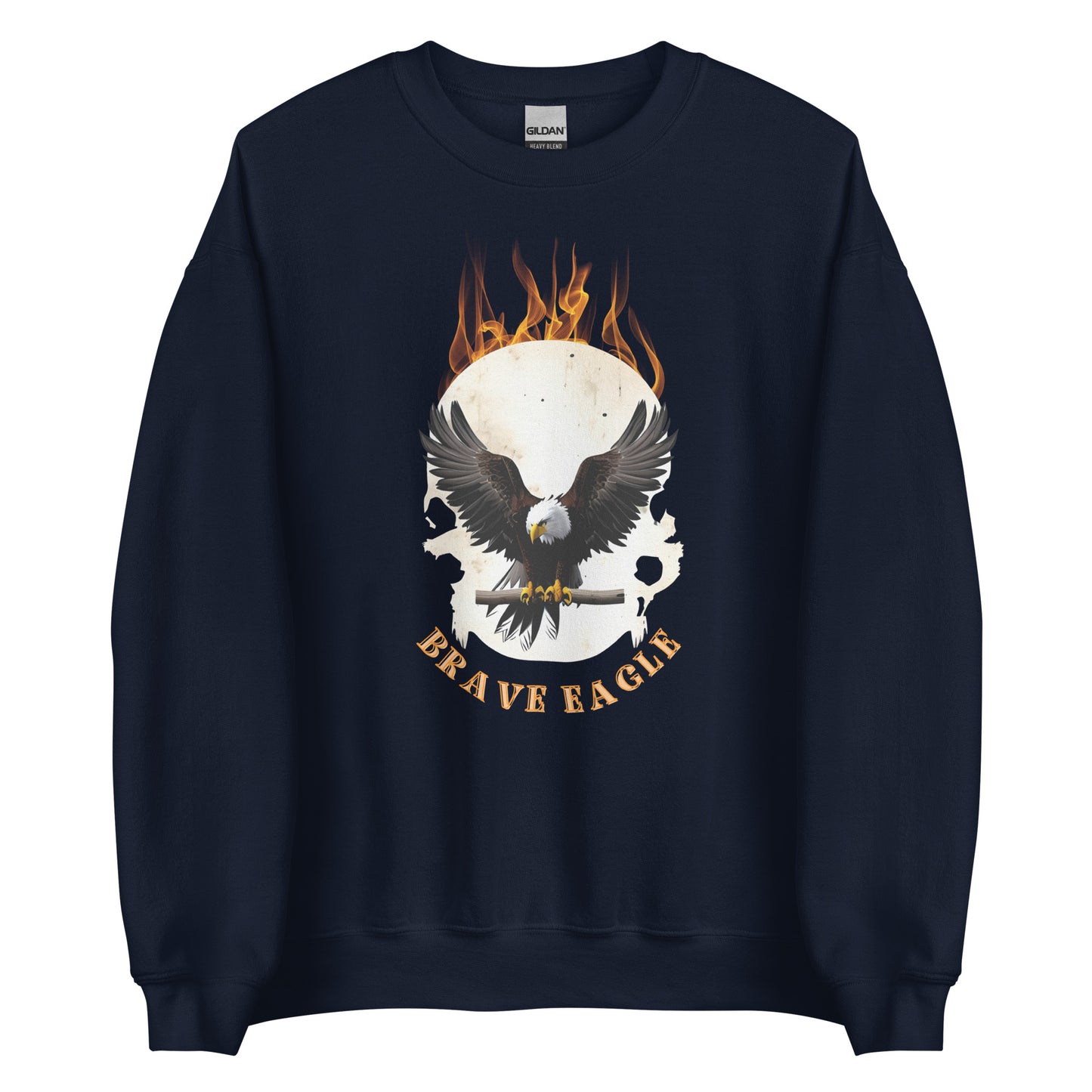 ÁGUILA VALIENTE CALAVERA Y FUEGO Sudadera unisex