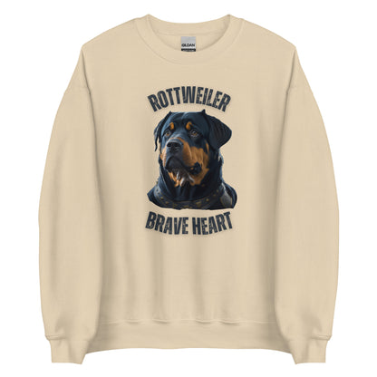 Sudadera, Rottweiler, Brave Heart, Perro, Moda canina, Estilo audaz, Diseño de animal, Protector, Fuerza, Lealtad, Moda urbana, Ropa de declaración, Mascota, Moda callejera, Estampado de perro, Sudadera con diseño, Mensaje potente, Estilo único, Atuendo con actitud, Ropa de declaración