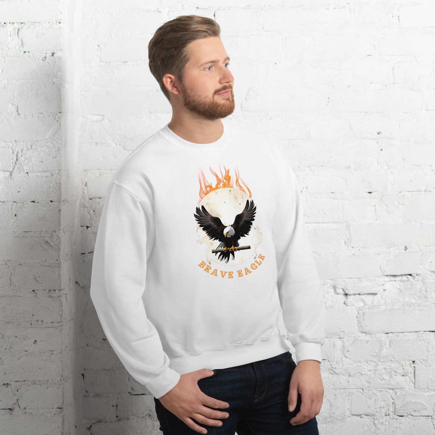 ÁGUILA VALIENTE CALAVERA Y FUEGO Sudadera unisex