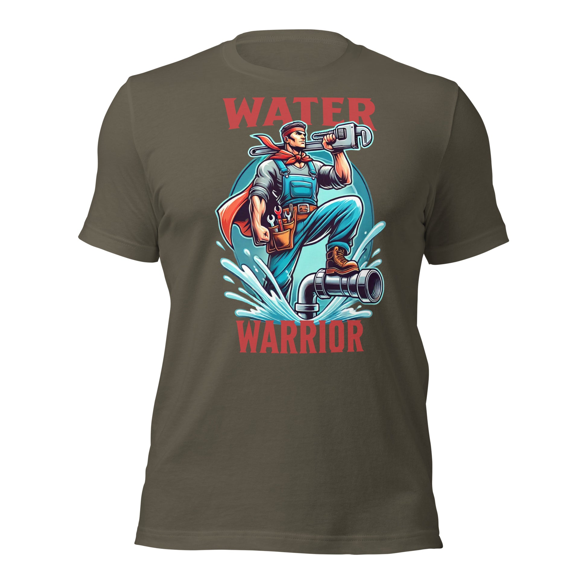 trabajador del agua, solución de tuberías, ropa divertida, regalo para fontanero, regalo original, instalador de tuberías, guerrero del agua, fontanero, diseño divertido, camiseta profesional, camiseta de manga corta, camiseta de fontanero, camisetas casuales