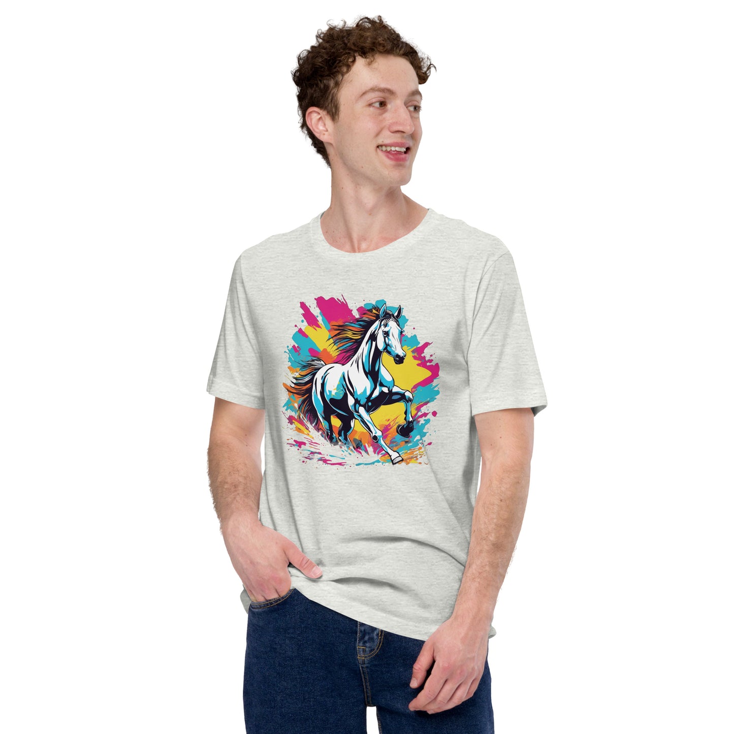 CABALLO MULTICOLOR Camiseta de manga corta unisex