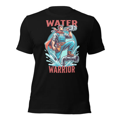 trabajador del agua, solución de tuberías, ropa divertida, regalo para fontanero, regalo original, instalador de tuberías, guerrero del agua, fontanero, diseño divertido, camiseta profesional, camiseta de manga corta, camiseta de fontanero, camisetas casuales