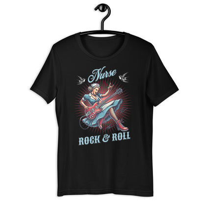 enfermera, camiseta enfermera, regalo para enfermera, rock and roll, estilo vintage, ropa de enfermería, enfermera profesional, enfermera poderosa, cuidado de la salud, camiseta retro, moda enfermera, enfermera rockera, regalo de sanación