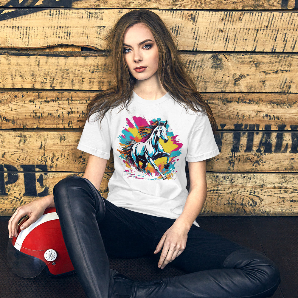 CABALLO MULTICOLOR Camiseta de manga corta unisex