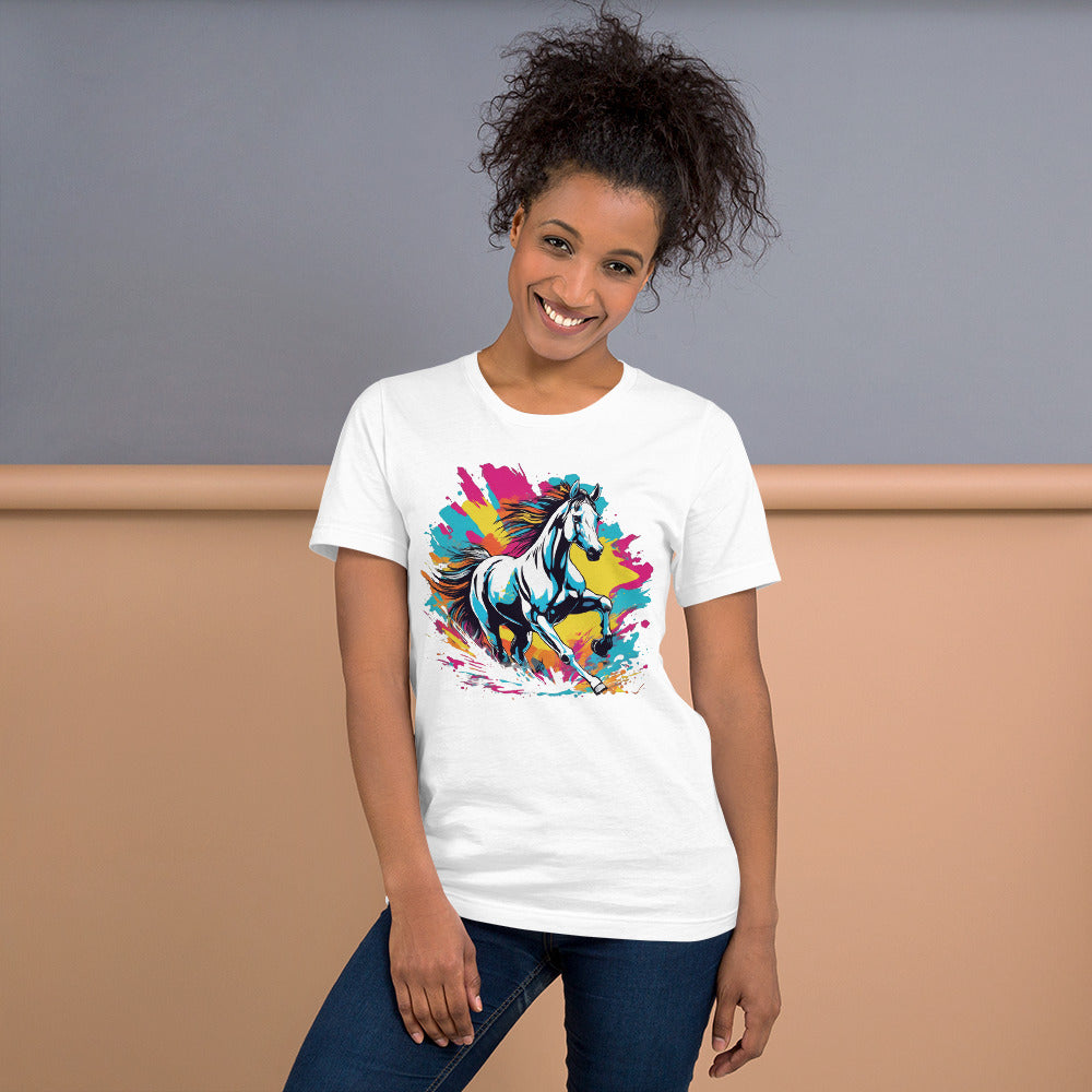 CABALLO MULTICOLOR Camiseta de manga corta unisex