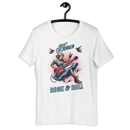 enfermera, camiseta enfermera, regalo para enfermera, rock and roll, estilo vintage, ropa de enfermería, enfermera profesional, enfermera poderosa, cuidado de la salud, camiseta retro, moda enfermera, enfermera rockera, regalo de sanación