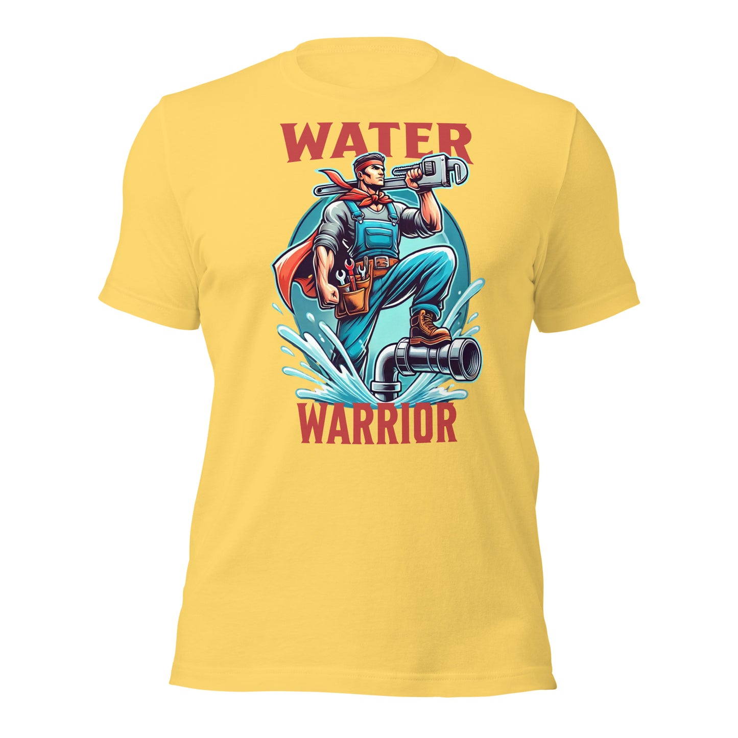 trabajador del agua, solución de tuberías, ropa divertida, regalo para fontanero, regalo original, instalador de tuberías, guerrero del agua, fontanero, diseño divertido, camiseta profesional, camiseta de manga corta, camiseta de fontanero, camisetas casuales