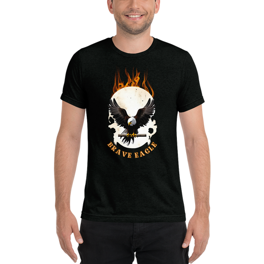 Brave Eagle T-shirt: Eagle, Skull and Fire